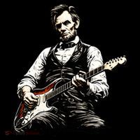 President Abraham Lincoln Abe Playing Guitar Mousepad thumb 1