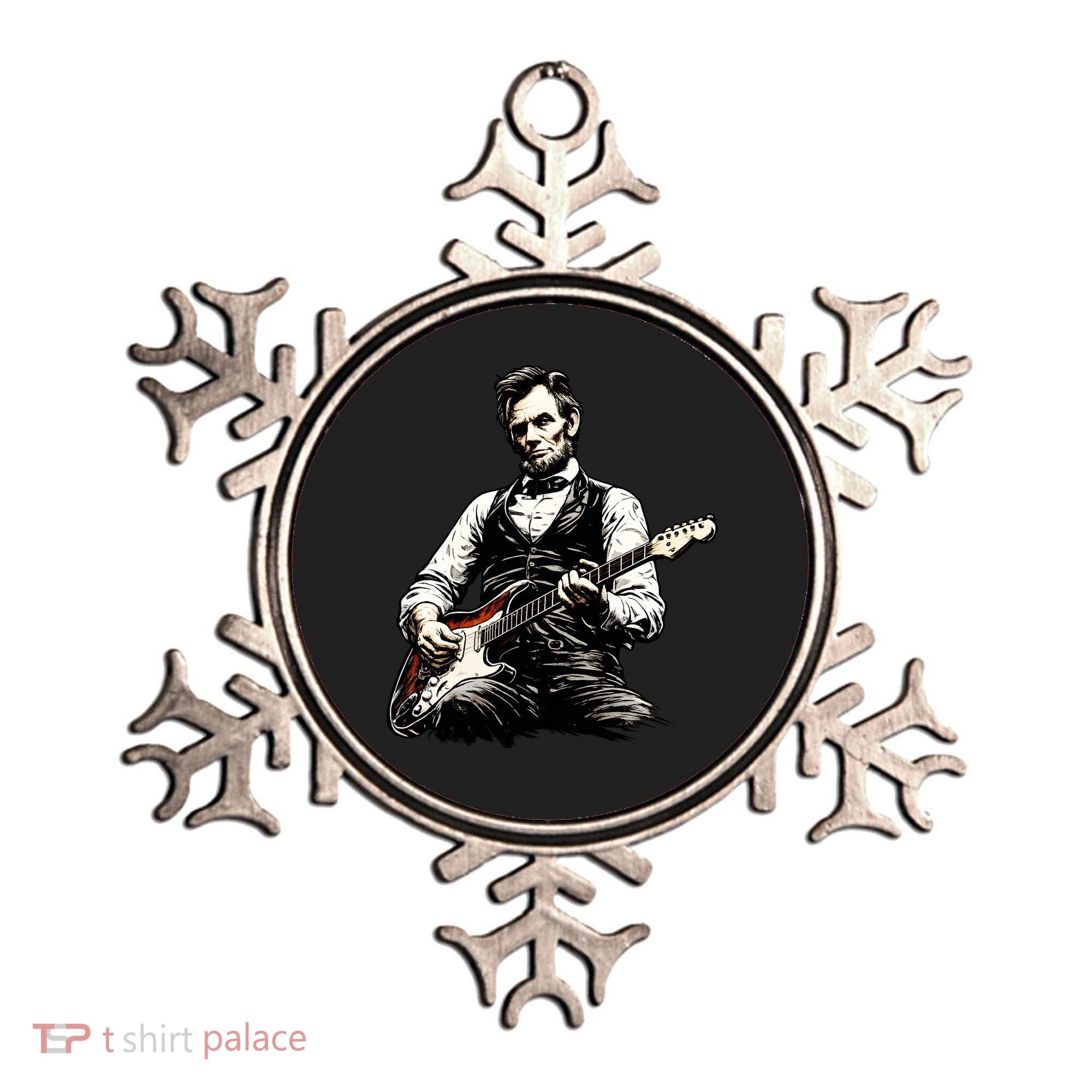President Abraham Lincoln Abe Playing Guitar Ornament