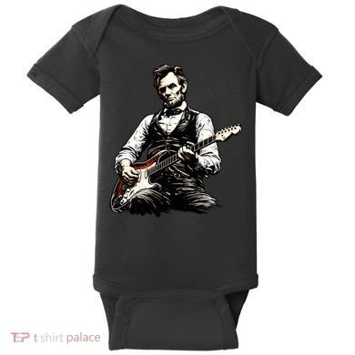 President Abraham Lincoln Abe Playing Guitar Baby Bodysuit