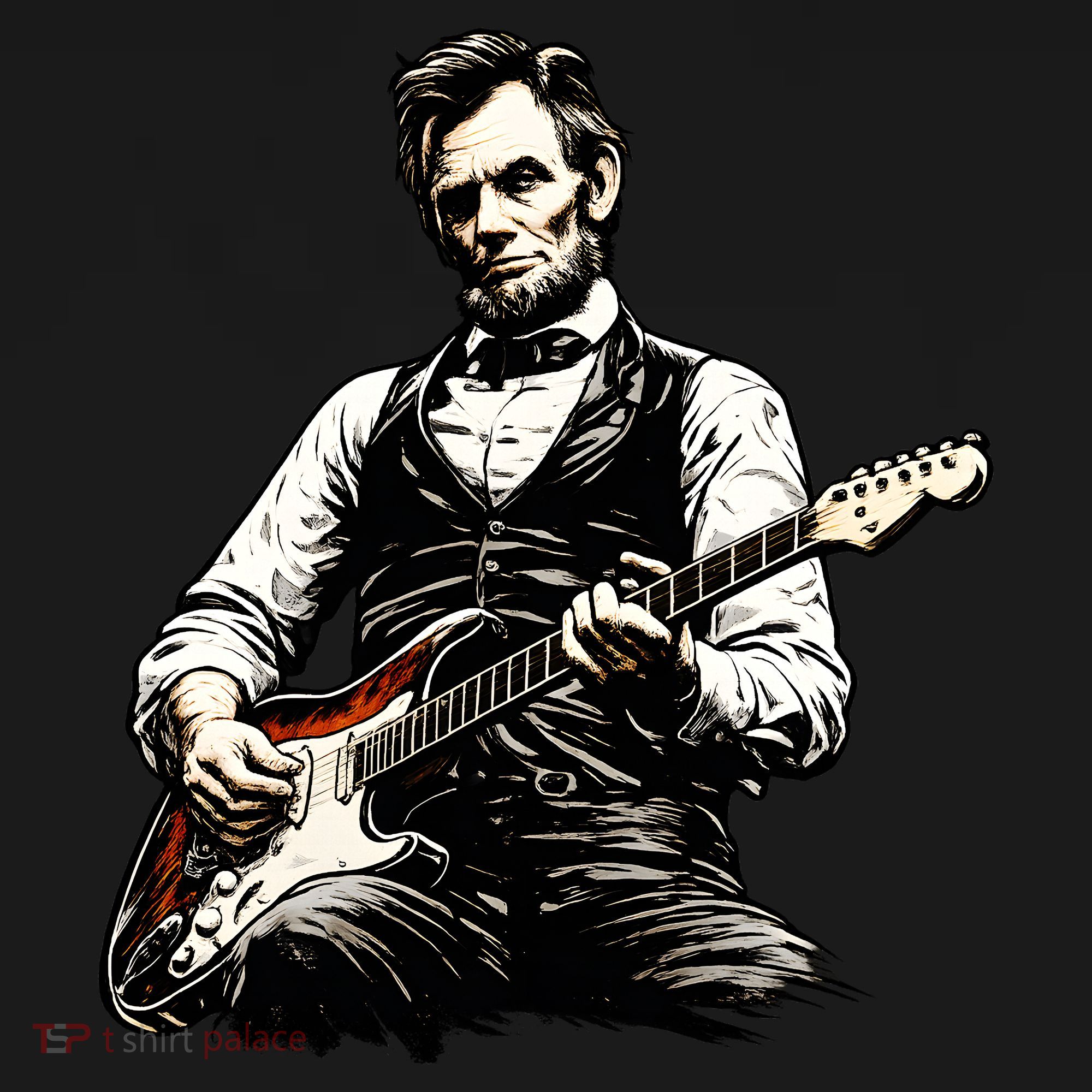 President Abraham Lincoln Abe Playing Guitar Toddler Hoodie