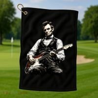 President Abraham Lincoln Abe Playing Guitar Golf Towel thumb 1