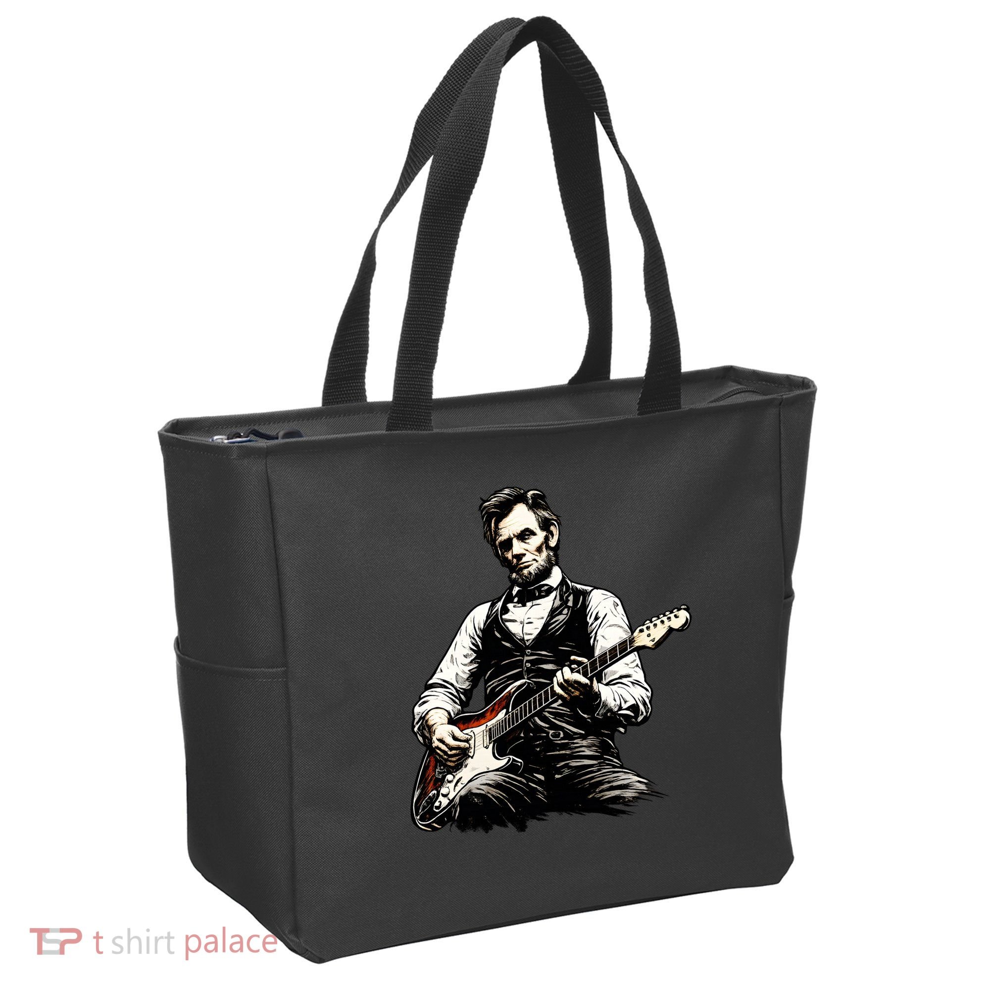 President Abraham Lincoln Abe Playing Guitar Tote Bag