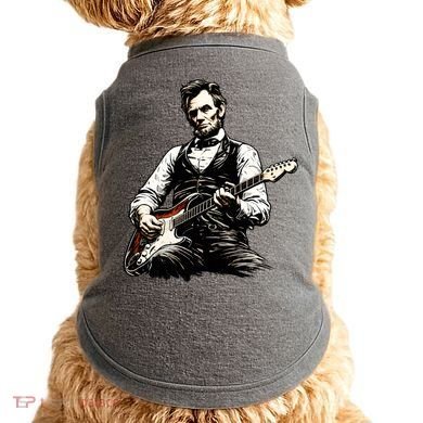 President Abraham Lincoln Abe Playing Guitar Doggie Tank