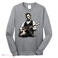 President Abraham Lincoln Abe Playing Guitar Long Sleeve Shirt thumb 0