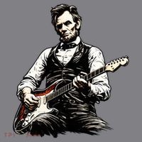 President Abraham Lincoln Abe Playing Guitar Long Sleeve Shirt thumb 2