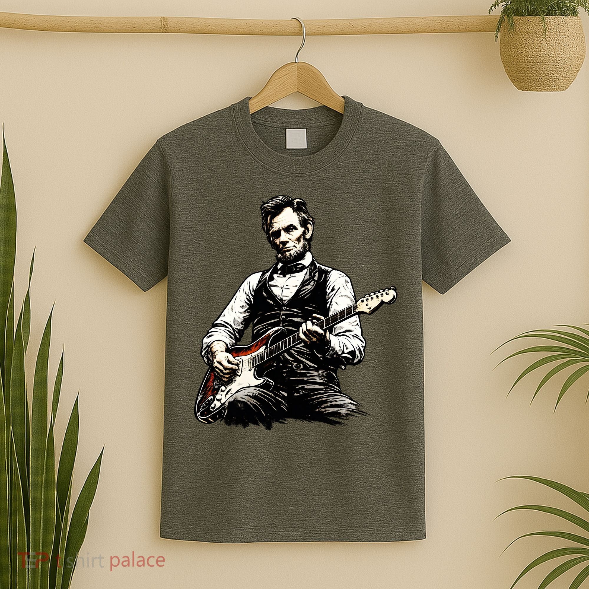 President Abraham Lincoln Abe Playing Guitar T-Shirt