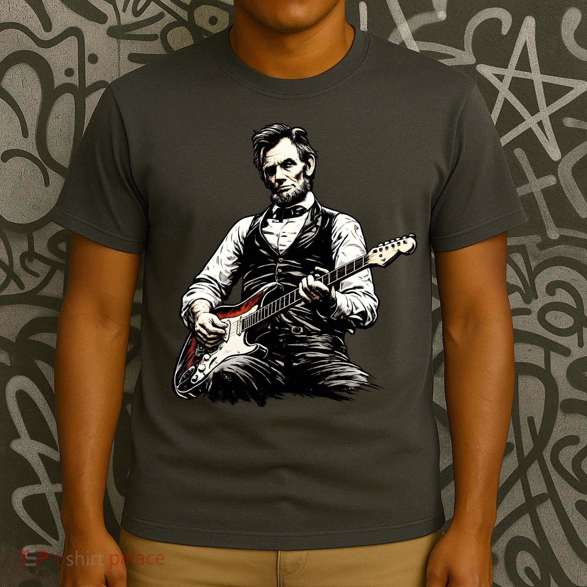 President Abraham Lincoln Abe Playing Guitar T-Shirt