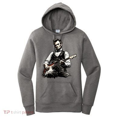 President Abraham Lincoln Abe Playing Guitar Women's Hoodie