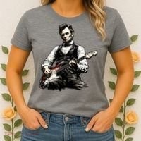 President Abraham Lincoln Abe Playing Guitar Women's T-Shirt thumb 2