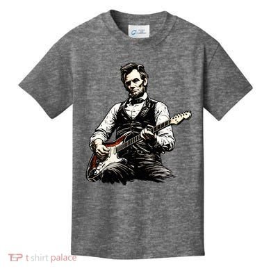 President Abraham Lincoln Abe Playing Guitar Kids T-Shirt