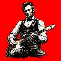 President Abraham Lincoln Abe Playing Guitar Santa Hat thumb 1