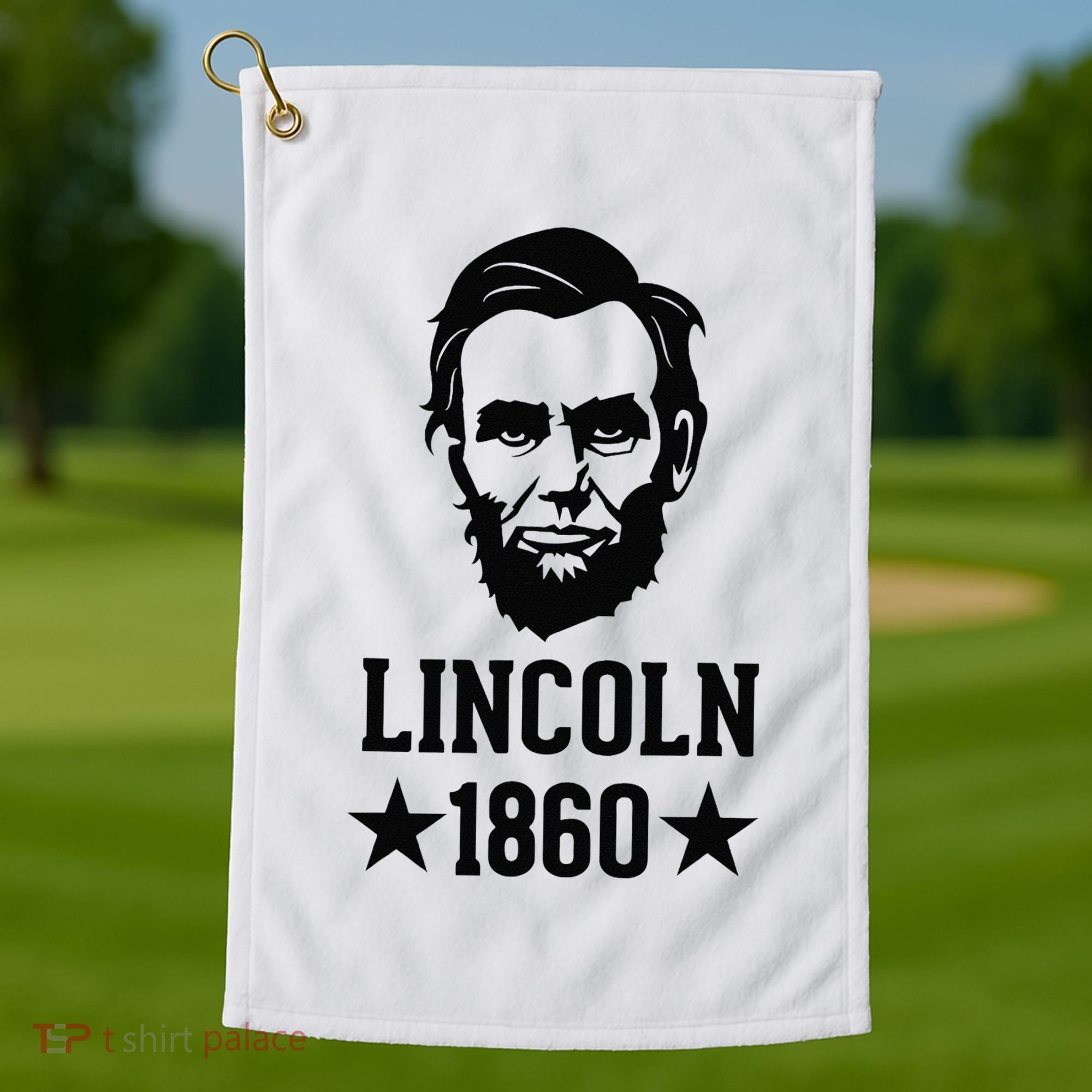 President Abraham Lincoln 1860 Abe America Silhouette Golf Towel
