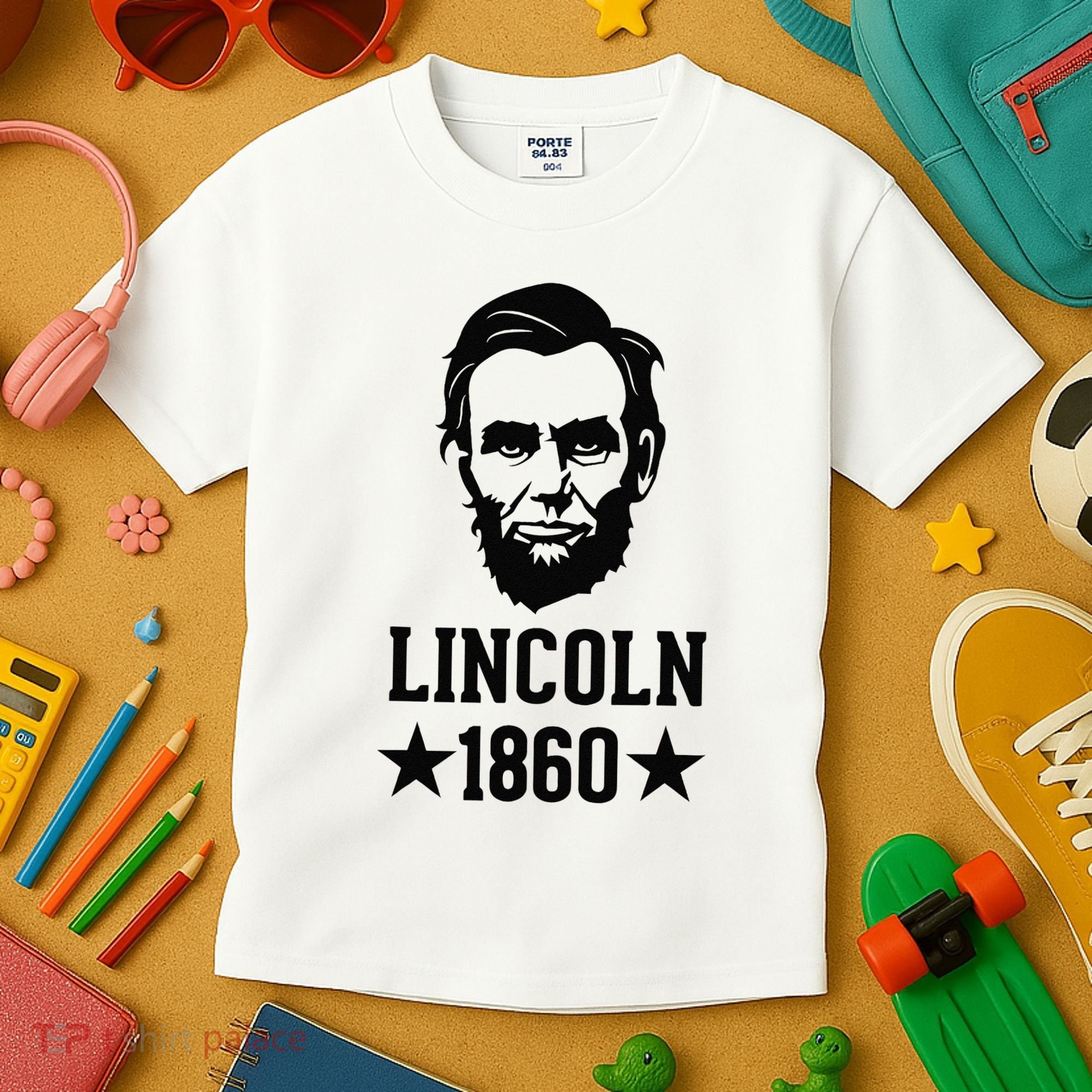 President Abraham Lincoln 1860 Abe America Silhouette Kids T-Shirt