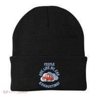 People Are Like My Car Exhausting! Fritts Cartoons Beanie thumb 0