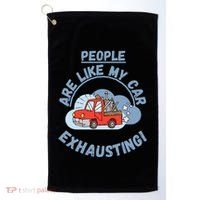 People Are Like My Car Exhausting! Fritts Cartoons Golf Towel thumb 0