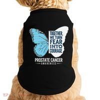 Prostate Awareness Light Blue Ribbon Fear Into Courage Doggie Tank thumb 0