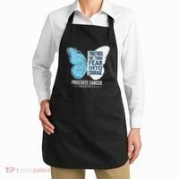 Prostate Awareness Light Blue Ribbon Fear Into Courage Apron thumb 2
