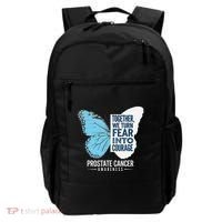 Prostate Awareness Light Blue Ribbon Fear Into Courage Backpack thumb 0