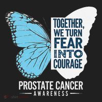 Prostate Awareness Light Blue Ribbon Fear Into Courage Beanie thumb 2