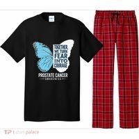 Prostate Awareness Light Blue Ribbon Fear Into Courage Pajama Set thumb 0