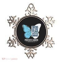 Prostate Awareness Light Blue Ribbon Fear Into Courage Ornament thumb 0