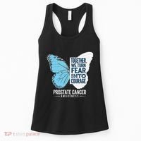 Prostate Awareness Light Blue Ribbon Fear Into Courage Women's Tank Top thumb 0