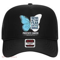 Prostate Awareness Light Blue Ribbon Fear Into Courage Hat thumb 0