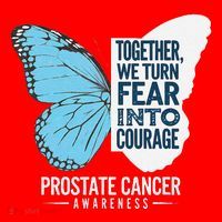 Prostate Awareness Light Blue Ribbon Fear Into Courage Santa Hat thumb 1