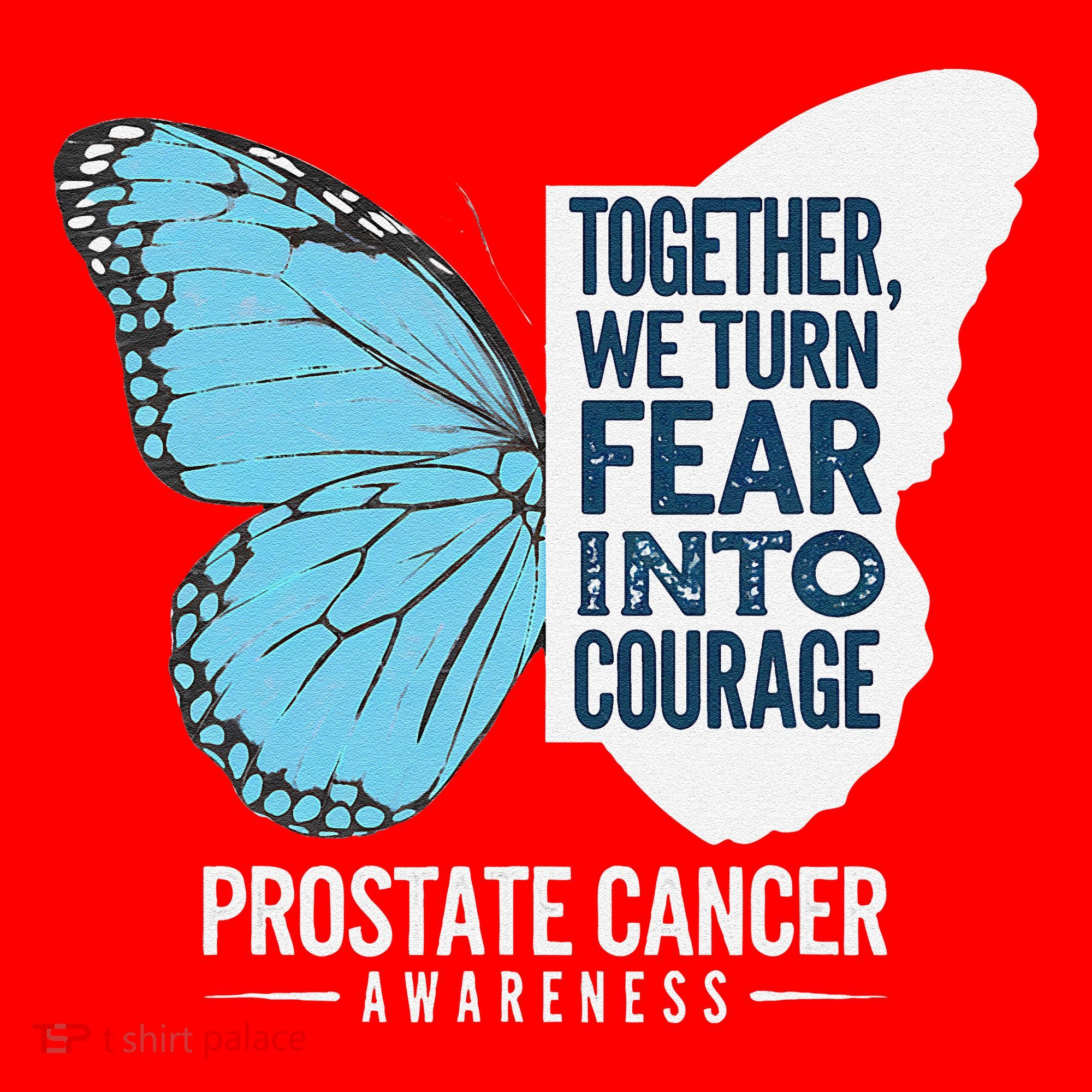 Prostate Awareness Light Blue Ribbon Fear Into Courage Santa Hat