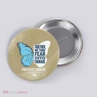 Prostate Awareness Light Blue Ribbon Fear Into Courage Button thumb 0