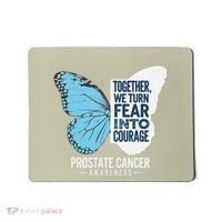 Prostate Awareness Light Blue Ribbon Fear Into Courage Mousepad thumb 0