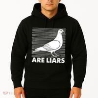 Pigeons Are Liars ArenT Real Spies Birds Pun Hoodie thumb 2