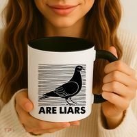 Pigeons Are Liars ArenT Real Spies Birds Pun Coffee Mug thumb 3