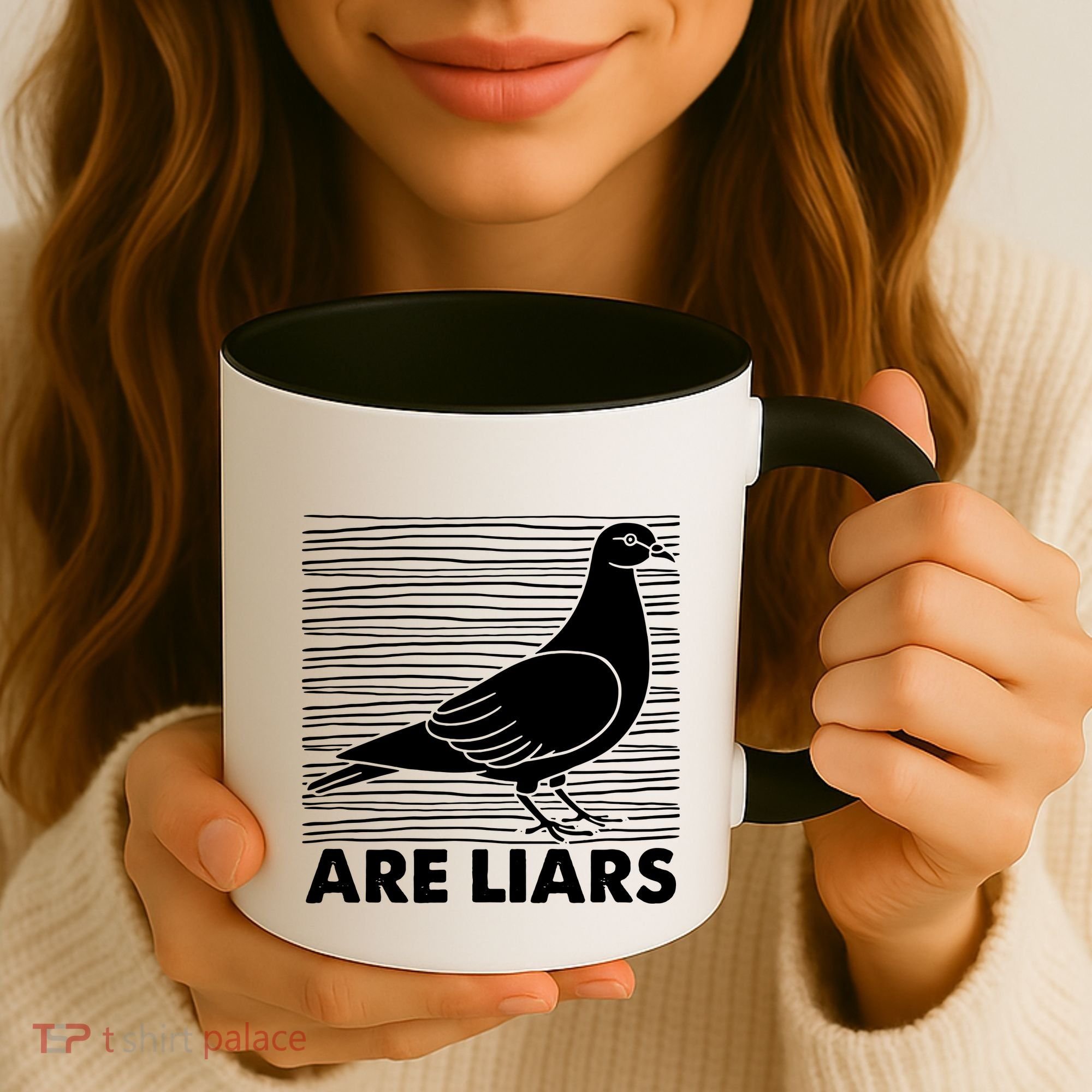 Pigeons Are Liars ArenT Real Spies Birds Pun Coffee Mug