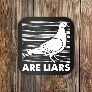 Pigeons Are Liars ArenT Real Spies Birds Pun Coaster