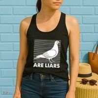 Pigeons Are Liars ArenT Real Spies Birds Pun Women's Tank Top thumb 2