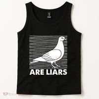 Pigeons Are Liars ArenT Real Spies Birds Pun Tank Top thumb 2