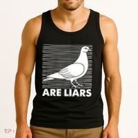 Pigeons Are Liars ArenT Real Spies Birds Pun Tank Top thumb 3