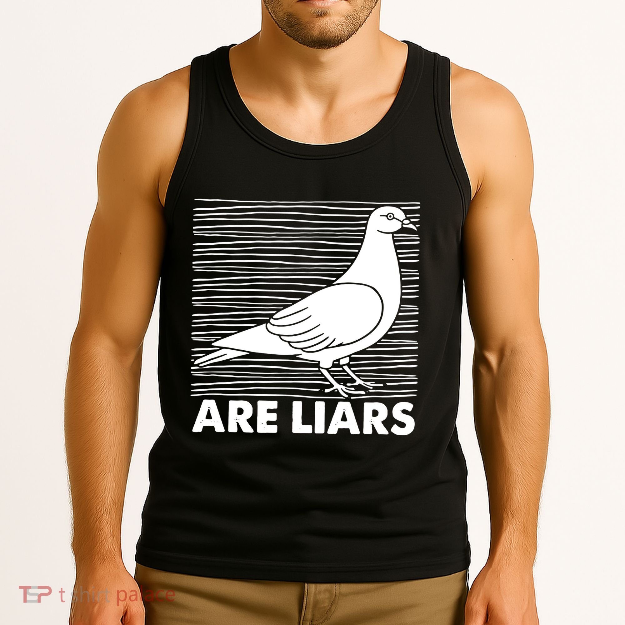 Pigeons Are Liars ArenT Real Spies Birds Pun Tank Top