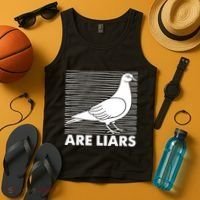 Pigeons Are Liars ArenT Real Spies Birds Pun Tank Top thumb 4