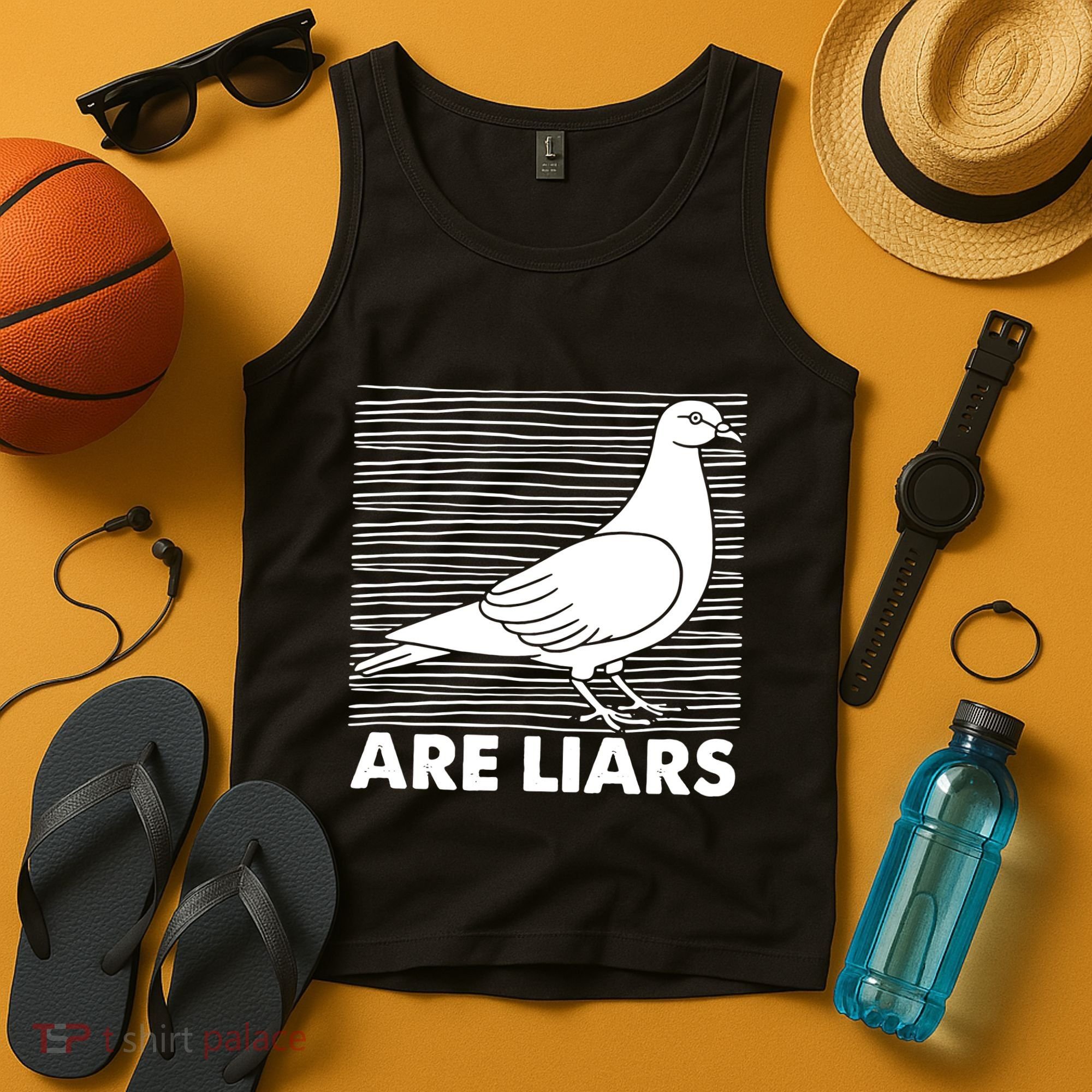 Pigeons Are Liars ArenT Real Spies Birds Pun Tank Top