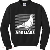 Pigeons Are Liars ArenT Real Spies Birds Pun Kids Sweatshirt thumb 0