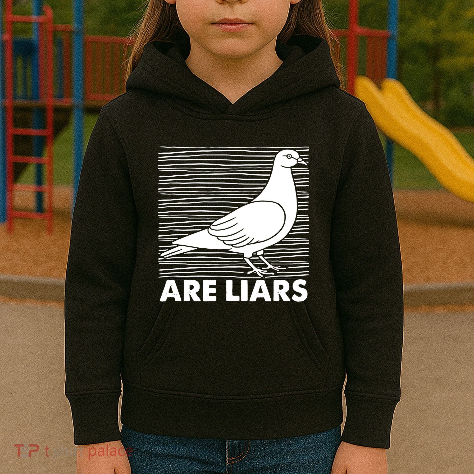 Pigeons Are Liars ArenT Real Spies Birds Pun Kids Hoodie