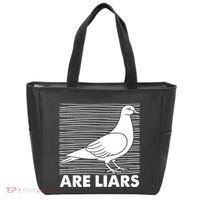 Pigeons Are Liars ArenT Real Spies Birds Pun Tote Bag thumb 0