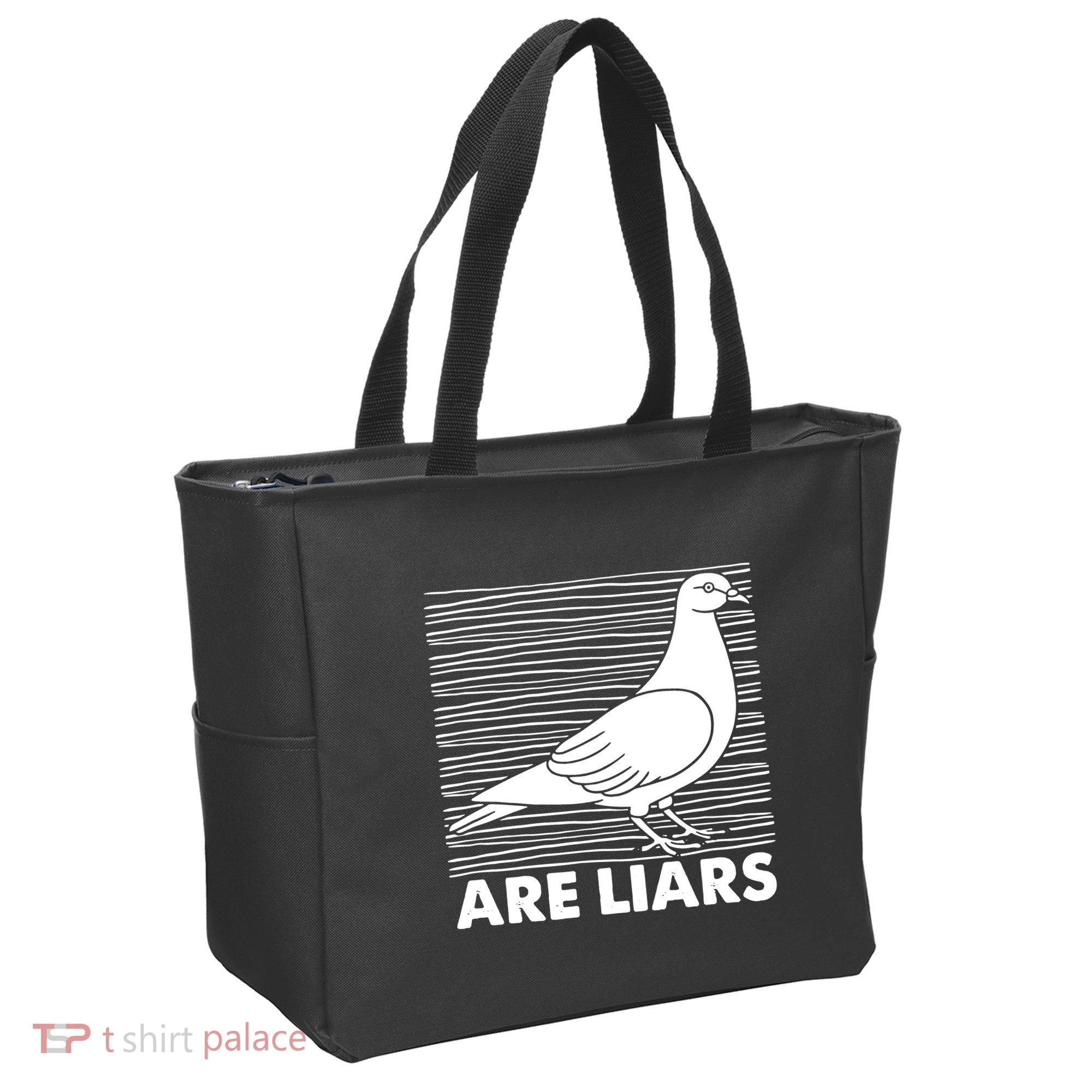 Pigeons Are Liars ArenT Real Spies Birds Pun Tote Bag