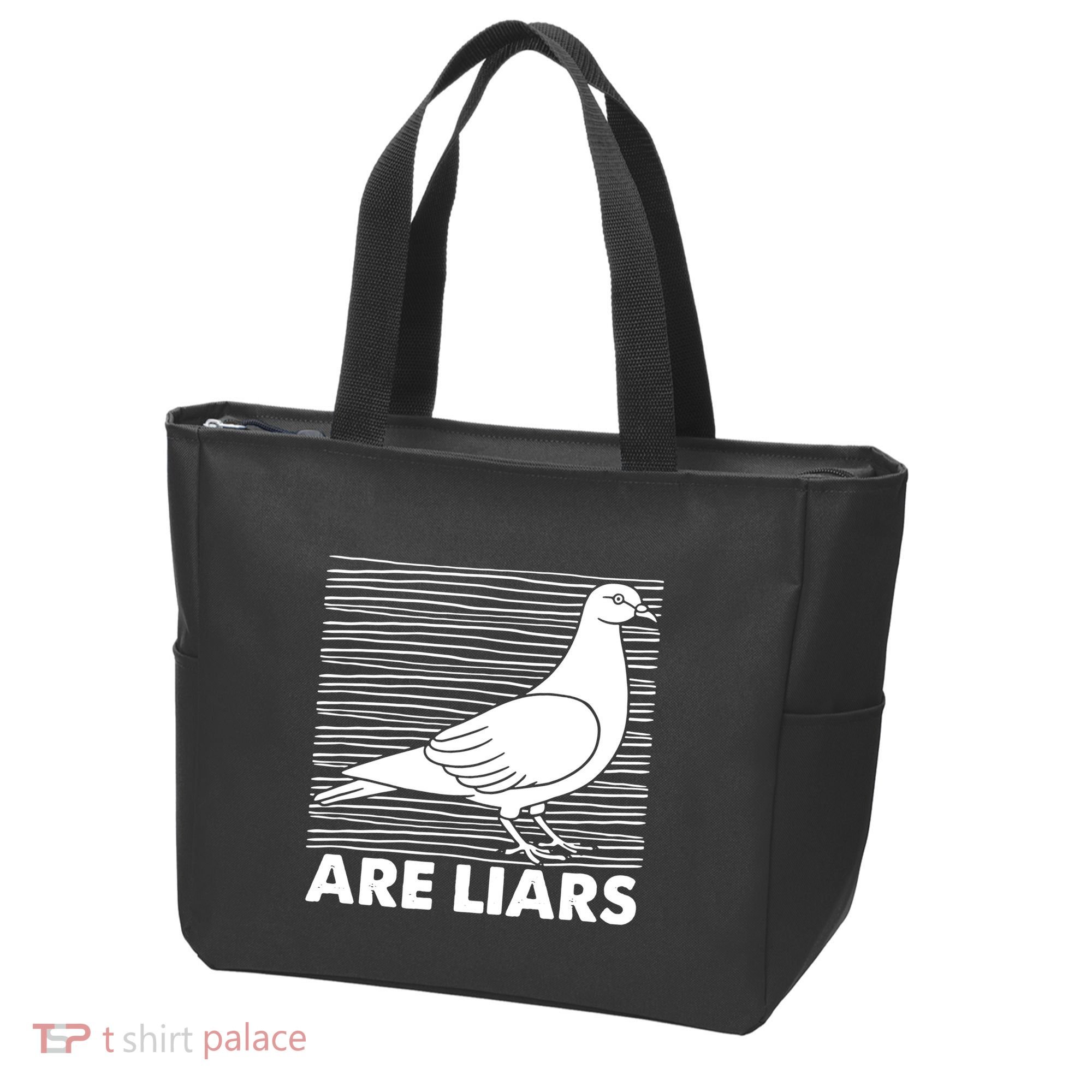 Pigeons Are Liars ArenT Real Spies Birds Pun Tote Bag