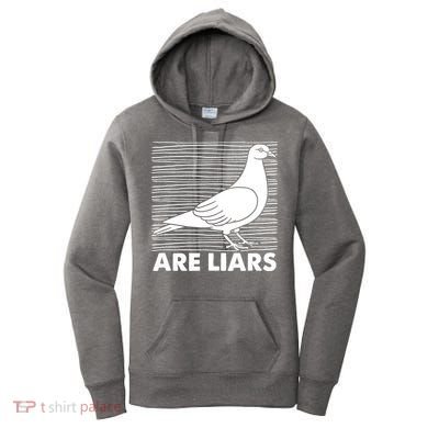 Pigeons Are Liars ArenT Real Spies Birds Pun Women's Hoodie
