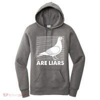 Pigeons Are Liars ArenT Real Spies Birds Pun Women's Hoodie thumb 0