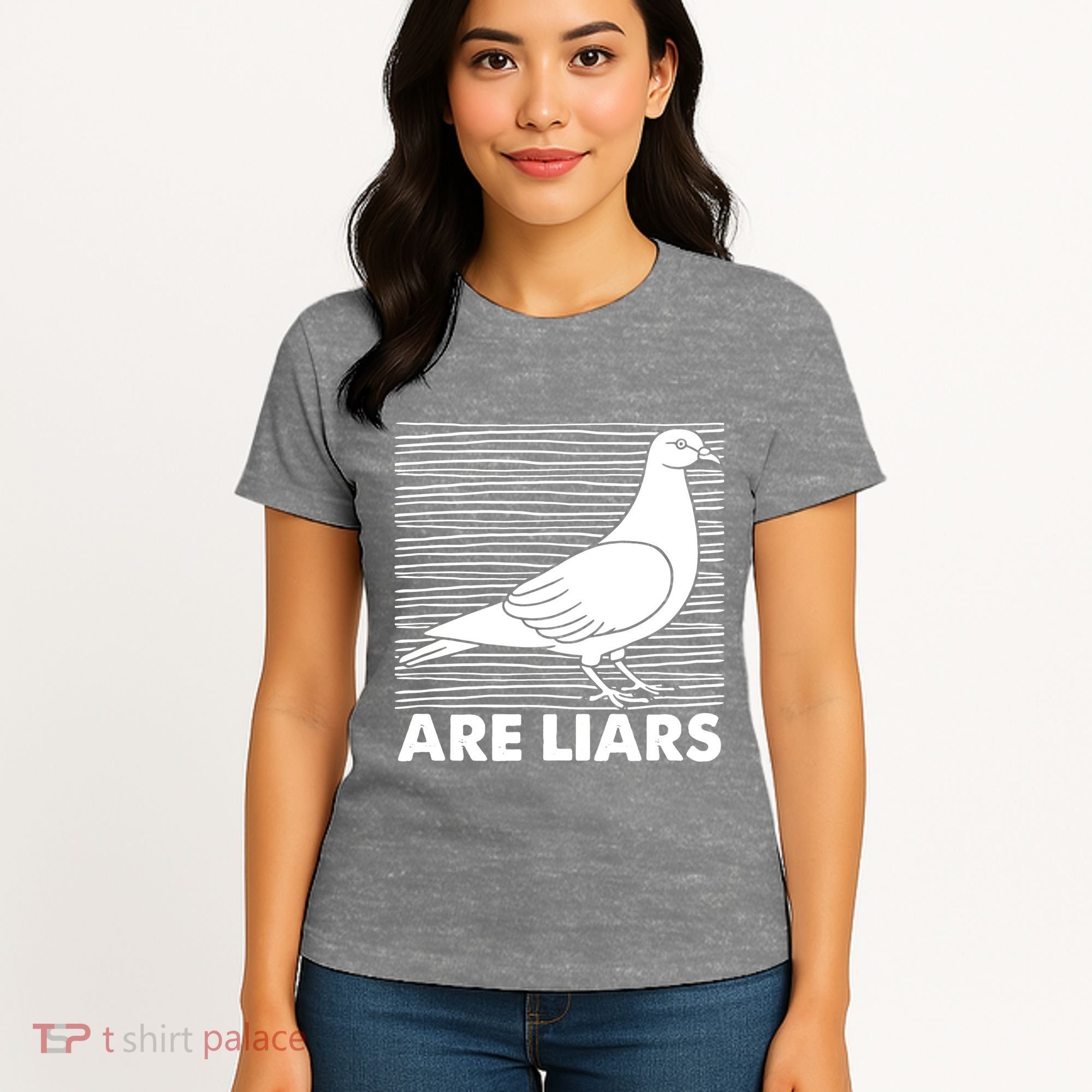 Pigeons Are Liars ArenT Real Spies Birds Pun Women's T-Shirt