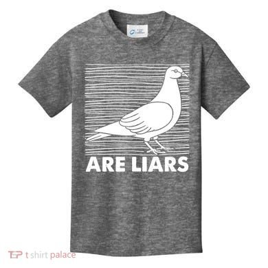 Pigeons Are Liars ArenT Real Spies Birds Pun Kids T-Shirt